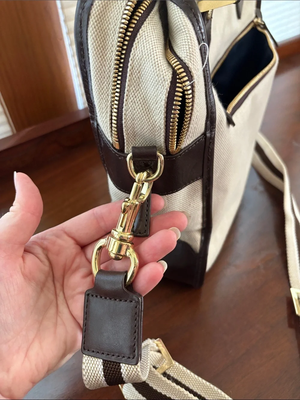 Brooks Brothers Canvas and leather bag